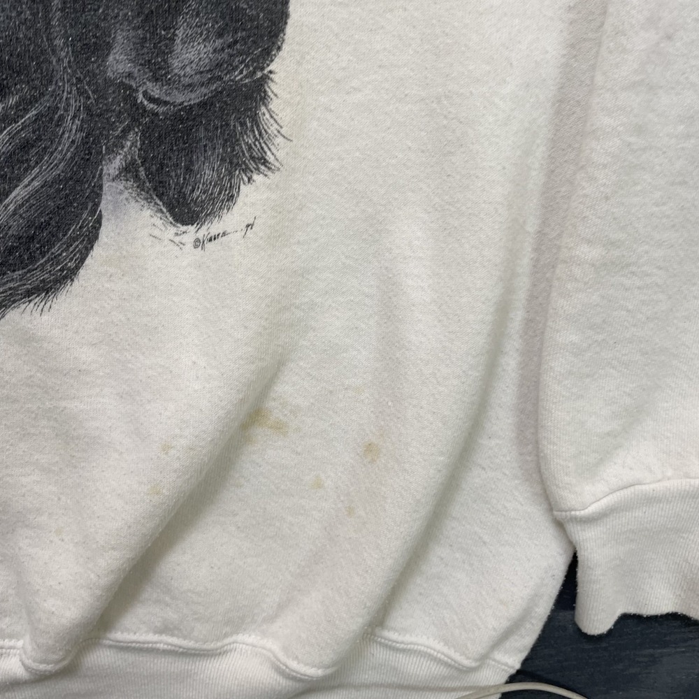 Vintage english cocker Spaniel sweatshirt mens XL White 1990s dogs - Picture 7 of 13